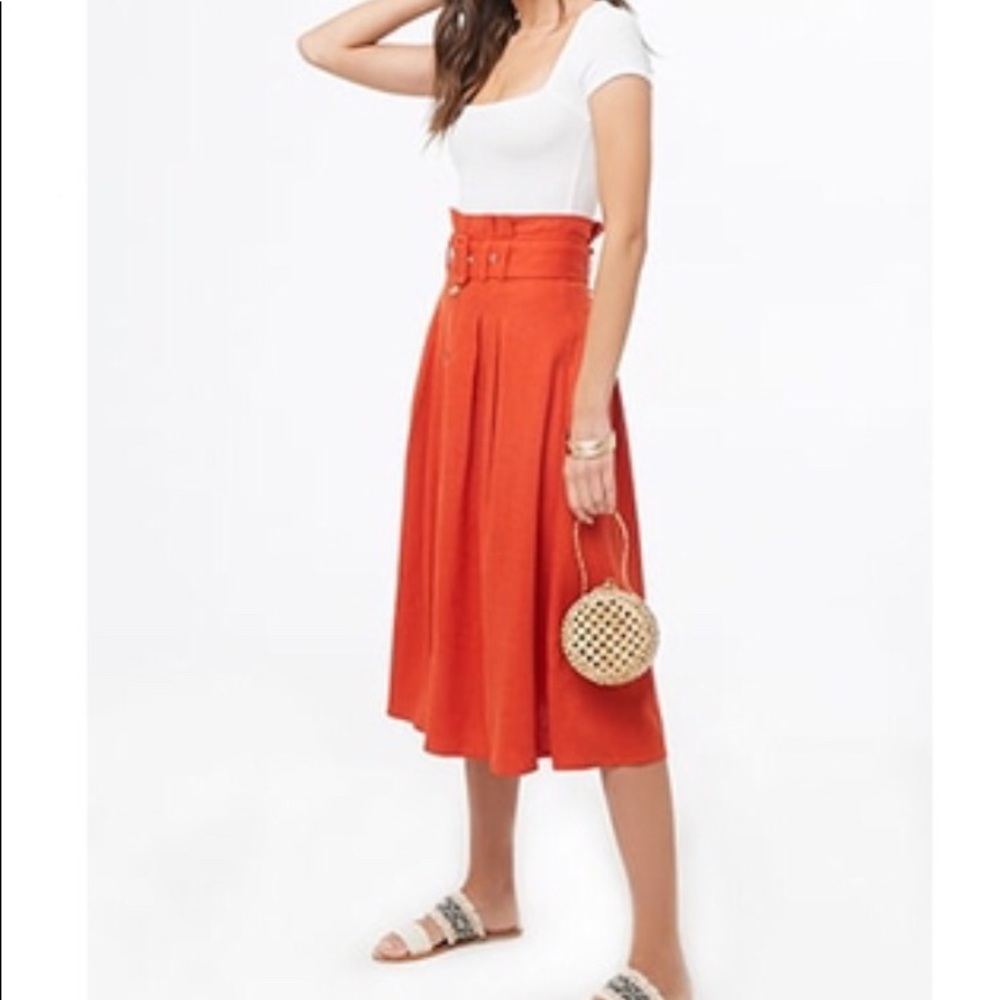 NWT- Forever 21 Midi Paperbag Skirt